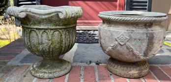 Plaster Urn Shaped Planters - 2 Pieces