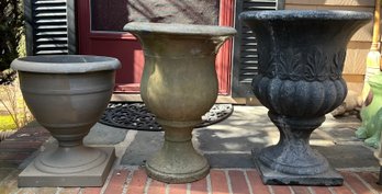 Assorted Outdoor Planter Pots - 3 Pieces