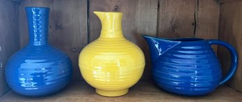 Bauer Pottery Ringware Pitchers & Vase - 3 Pieces