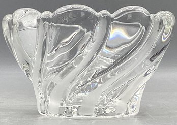 Clear Glass Peppermint Swirl Candleholder