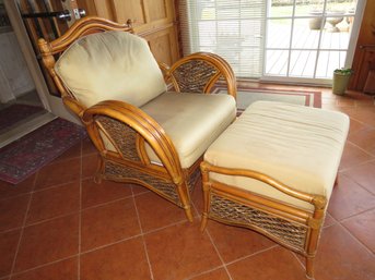 Wicker Armchair With Ottoman
