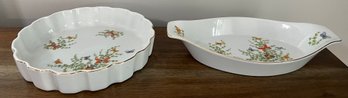 Ecstasy Shafford Japan Porcelain Butterfly Serving Dishes - 2 Pieces