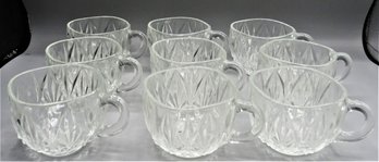Glass Teacups/punch Cups - Set Of 9
