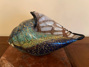 Blown Glass Decorative Conch Vase