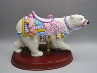 Lenox Fine Porcelain Carousel Polar Bear Figurine On Wood Base