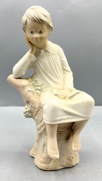 Lladro 'child Reading' Figurine