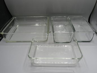 Pyrex 3 Cup & 2 Quart Baking Dishes & 2 Made In Mexico Loaf Dishes - Lot Of 4