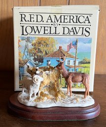 Lowell Davis Border Fine Arts Wintering Deer Sculpture With Box