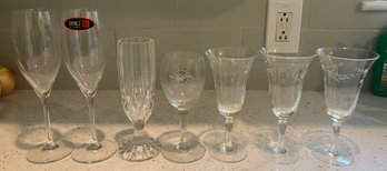 Assorted Lot Of Crystal Glasses- 7 Pieces