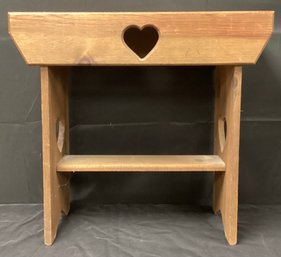 Vintage Farmhouse Occasional Side Table With Drop Leaf And Bookshelf
