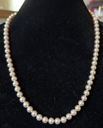 Sterling Silver Clasp Faux Pearl Necklace