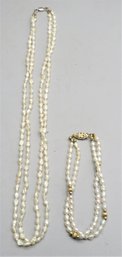 Fresh Water Pearls Necklace & Bracelet Set