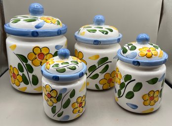 Hausenware Ceramic Canisters - 4 Piece Lot