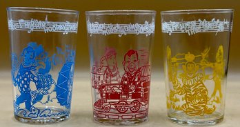 1953 Howdy Doody Welch's Jelly Glass Set Of 3