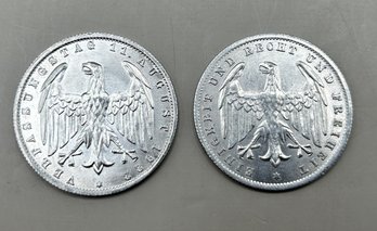 Germany Weimar Republic Coins, Lot Of 2