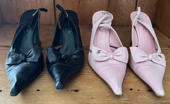 Chanel Pointed Bow Heels Size 38 - 2 Pairs
