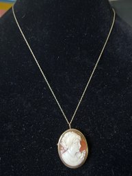 Cameo Brooch Necklace