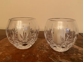 Waterford Crystal Cut Candle Holders - 2 Piece Lot