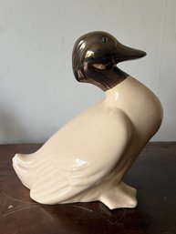 Porcelain Two Toned Duck Figurine