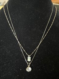 Single Stone Necklaces - 2 Pieces