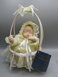 MAIN AISLE Collection Porcelain Doll In Basket
