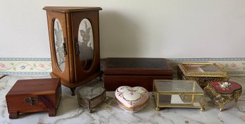 Jewelry Boxes Assorted Lot Of 8 Pieces