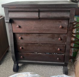 Antique 19th Century American Empire Walnut Tallboy Dresser