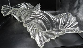 Mikasa Belle Epoque Clear Crystal Glass Wave Swirl Bowls  - Set Of 2 Sizes