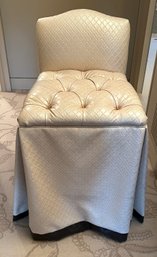 Tufted Custom Upholstered Cream Colored Vanity Chair