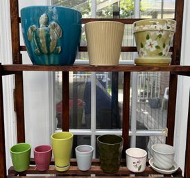 Planter Pots Assorted Lot Of 11 Pieces