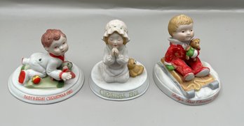 Holly Hobbie Babys First Christmas Figurines Lot Of 3