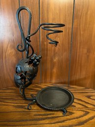 Wrought Iron Wine Bottle Stand