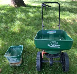 Scotts Handy Green II Hand-Held Broadcast Spreader & Scotts Turf Builder EdgeGuard Mini - 2 Pieces