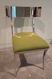 Contemporary Chrome Klismos Style Chair