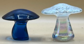 Viking Glass Blue Bluenique Mushroom & George Good Glass Mushroom