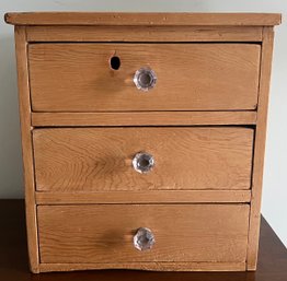 Wood 3 Drawer Jewelry Chest