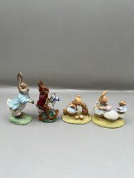 Assorted Lot Of 4 Bunnies & Mouse Figurines