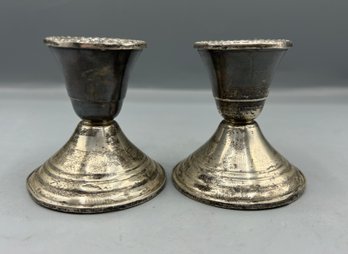 Sterling Weighted Candlestick Holders, Set Of 2
