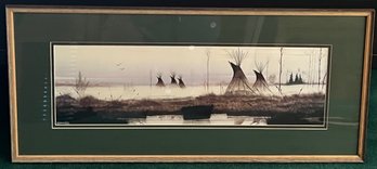 Clifford Brycelea Native American Watercolor Print Framed 733/1000