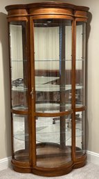 Bowed Glass Curio Display Cabinet