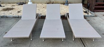 Resin Wicker Lounge Chairs, Set Of 3