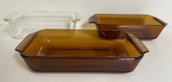 Pyrex & Fire King Glass Cooking Ware  - 3 Piece Lot