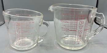 Pyrex Glass Measuring Cups, Set Of 2