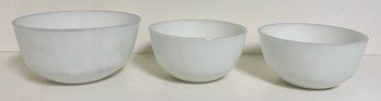 Anchor Hocking Milk Glass Bowls - 3 Piece Lot