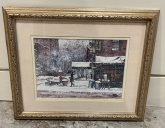 Framed Winter Street Scene Print