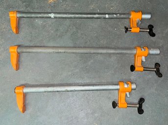 Pony Pipe Clamps, 3 Piece Lot