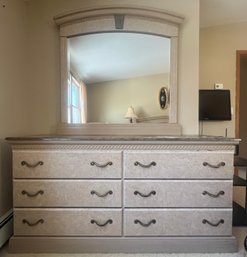 Ivory Toned Mirrored Dresser