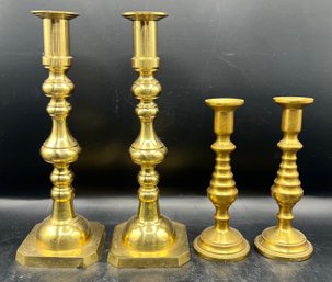 Brass Candlestick Holders - 4 Pieces