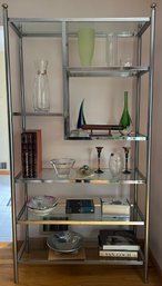 Milo Baughman Styled Chrome And Glass Etagere