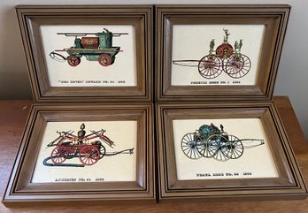 Antique Car Prints Framed - 4 Pieces